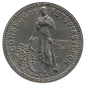 Moneda Consejo de Asturias y León 02 pesetas 1937.MBC