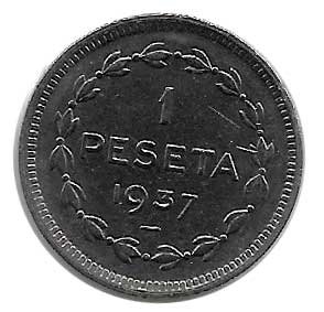 Moneda Euzkadi 01 peseta 1937. MBC+