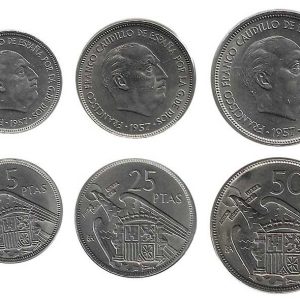 Moneda Exposición de Barcelona SERIE COMPLETA 1957 -BA. SC