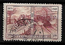 Serie de sellos Checoslovaquia ferrocarriles Nº 0498 (o)