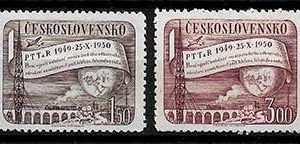Serie de sellos Checoslovaquia ferrocarriles Nº 0548-49 (**)