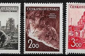 Serie de sellos Checoslovaquia ferrocarriles Nº 0618-20 (**)
