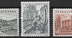 Serie de sellos Checoslovaquia ferrocarriles Nº 0707-9 (**)