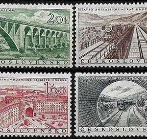 Serie de sellos Checoslovaquia ferrocarriles Nº 0835-8 (**)