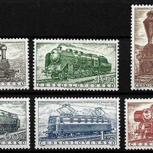 Serie de sellos Checoslovaquia ferrocarriles Nº 0875-80 (**)