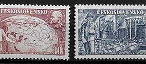 Serie de sellos Checoslovaquia ferrocarriles Nº 0933-34 (**)