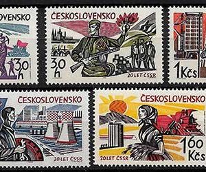 Serie de sellos Checoslovaquia ferrocarriles Nº 1399-03 (**)
