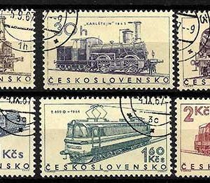 Serie de sellos Checoslovaquia ferrocarriles Nº 1467-72 (o)