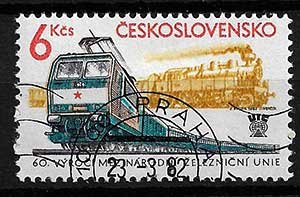 Serie de sellos Checoslovaquia ferrocarriles Nº 2480 (o)