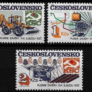 Serie de sellos Checoslovaquia ferrocarriles Nº 2647-9 (**)