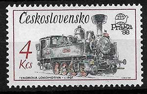 Serie de sellos Checoslovaquia ferrocarriles Nº 2724 (**)