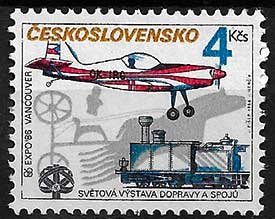 Serie de sellos Checoslovaquia ferrocarriles Nº 2663 (**)