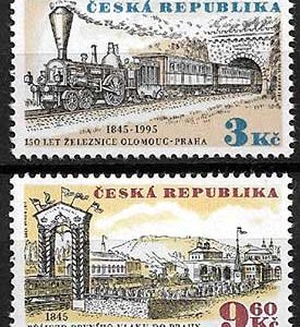 Serie de sellos República Checa ferrocarriles Nº 0080-1 (**)
