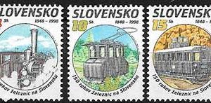 Serie de sellos Eslovaquia ferrocarriles Nº 276-8 (**)