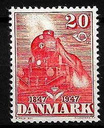 Serie de sellos Dinamarca ferrocarriles Nº 0312 (**)