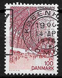 Serie de sellos Dinamarca ferrocarriles Nº 0621 (o)