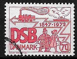 Serie de sellos Dinamarca ferrocarriles Nº 0537 (o)