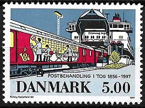 Serie de sellos Dinamarca ferrocarriles Nº 1160 (**)