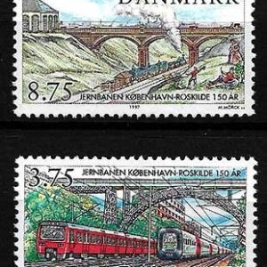 Serie de sellos Dinamarca ferrocarriles Nº 1158-9 (**)