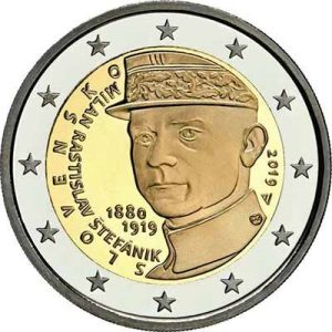 Moneda 2 euros de Eslovaquia 2019 Milan Rastislav