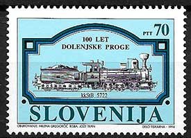 Serie de sellos Eslovenia ferrocarriles Nº 0088 (**)