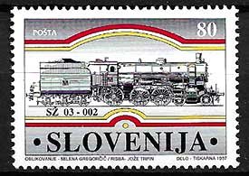 Serie de sellos Eslovenia ferrocarriles Nº 0175 (**)