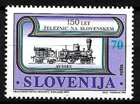 Serie de sellos Eslovenia ferrocarriles Nº 0129 (**)