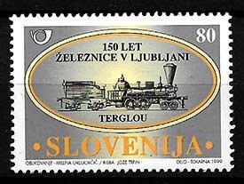 Serie de sellos Eslovenia ferrocarriles Nº 0247 (**)
