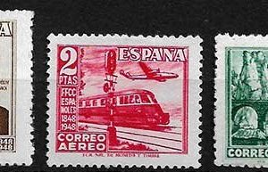 Serie de sellos España ferrocarriles Nº 1037-9 (**)