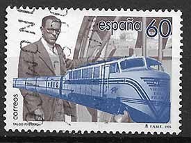 Serie de sellos España ferrocarriles Nº 3348 (o)