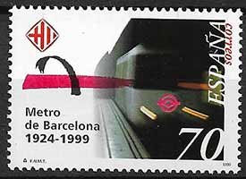 Serie de sellos España ferrocarriles Nº 3629 (**)