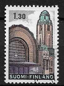 Serie de sellos Finlandia ferrocarriles Nº 0663 (o)