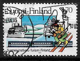 Serie de sellos Finlandia ferrocarriles Nº 0974 (o)