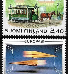 Serie de sellos Finlandia ferrocarriles Nº 1015-6 (**)
