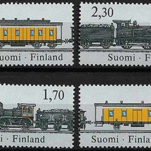 Serie de sellos Finlandia ferrocarriles Nº 1981-84 (**)