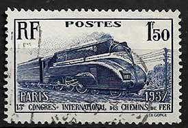 Serie de sellos Francia ferrocarriles Nº 0340 (o)