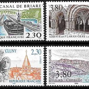 Serie de sellos Francia ferrocarriles Nº 2657-60 (**)