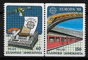 Serie de sellos Grecia ferrocarriles Nº 1666-7 (**)