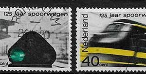 Serie de sellos Holanda ferrocarriles Nº 0798-9 (o)