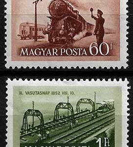 Serie de sellos Hungria ferrocarriles Nº 1050-51 (**)
