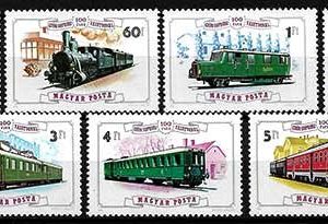 Serie de sellos Hungria ferrocarriles Nº 2523-9 (**)