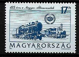 Serie de sellos Hungria ferrocarriles Nº 3414 (**)