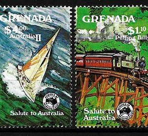 Serie de sellos Grenada ferrocarriles Nº 1195-6 (**)