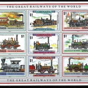 Serie de sellos Grenada ferrocarriles Nº 2125-33 (**)