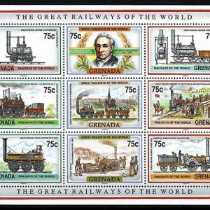 Serie de sellos Grenada ferrocarriles Nº 2050-58 (**)