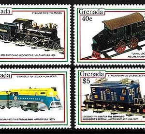 Serie de sellos Grenada ferrocarriles Nº 2189-92 (**)