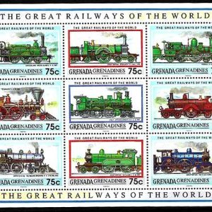 Serie de sellos Grenada Grenadines ferrocarriles Nº 1272-80 (**)