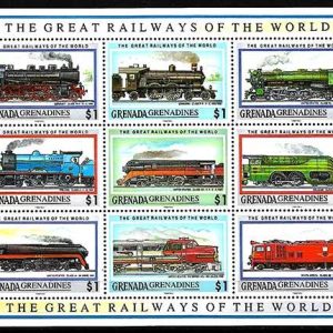 Serie de sellos Grenada Grenadines ferrocarriles Nº 1326-34 (**)