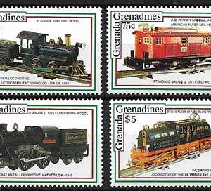 Serie de sellos Grenada Grenadines ferrocarriles Nº 1354-57 (**)