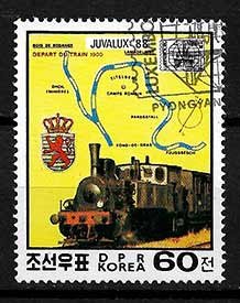 Serie de sellos Corea del Norte ferrocarriles Nº 1948 (o)